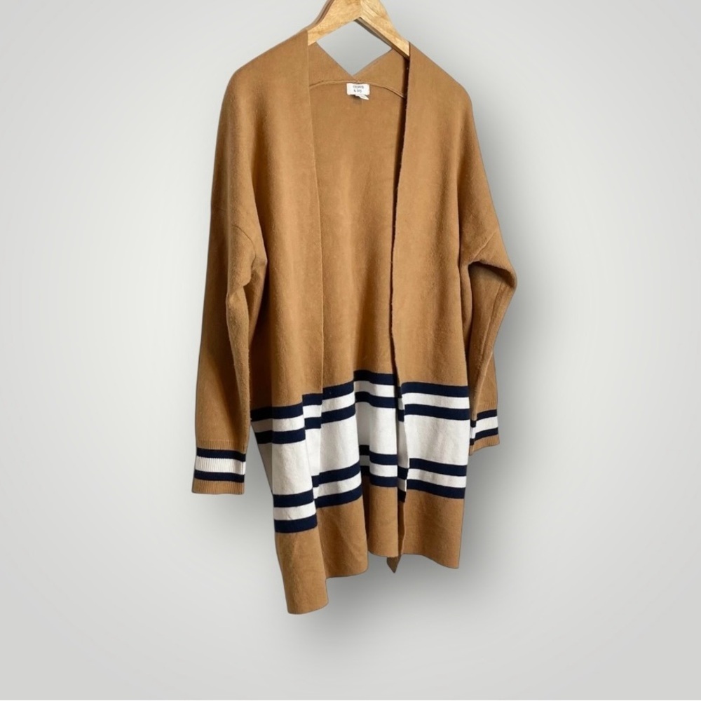 𝅺Crown & Ivy Oversized Stripe Colorblock Open Cardigan Size Small Long Sleeve - Picture 3 of 7